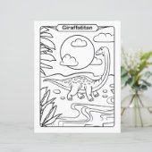 恐竜の着色ページ – Giraffatitan (スタンド正面)