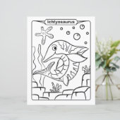 恐竜の着色ページ – Ichtyosaurus (スタンド正面)