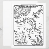 恐竜の着色ページ – Kentrosaurus (正面/裏面)