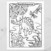 恐竜の着色ページ – Kentrosaurus (正面)