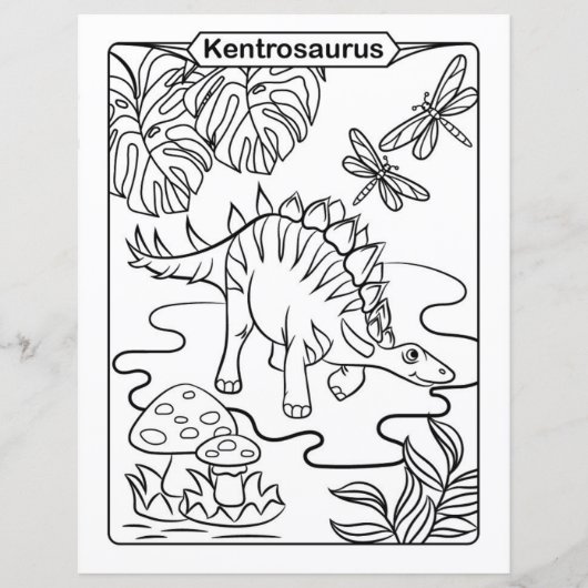 恐竜の着色ページ – Kentrosaurus (正面)