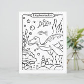 恐竜の着色ページ – Liopleurodon (スタンド正面)