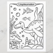 恐竜の着色ページ – Liopleurodon (正面)