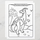 恐竜の着色ページ – Parasaurolophus (正面/裏面)