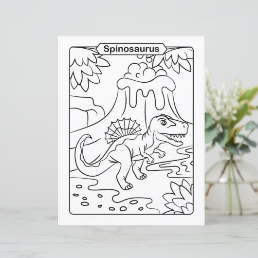 恐竜の着色ページ – Spinosaurus (スタンド正面)