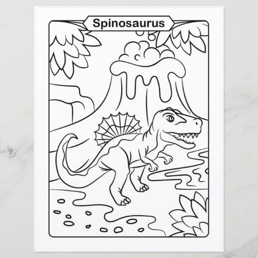恐竜の着色ページ – Spinosaurus (正面)