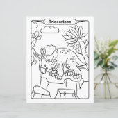 恐竜の着色ページ – Triceratops (スタンド正面)