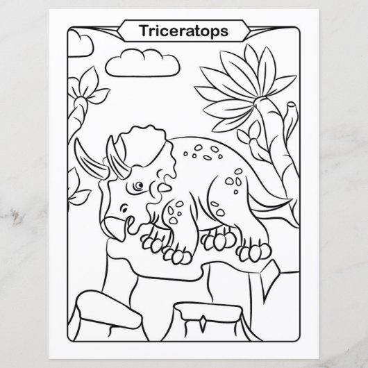 恐竜の着色ページ – Triceratops (正面)