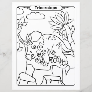 恐竜の着色ページ – Triceratops