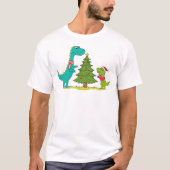 恐竜の祝クリスマス Tシャツ (正面)