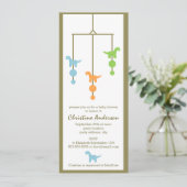 恐竜の移動式男の子のベビーシャワーの招待状 招待状 (スタンド正面)