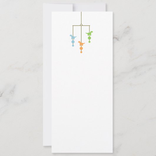 恐竜の移動式男の子のベビーシャワーの招待状 招待状 (裏面)