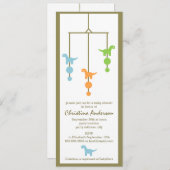 恐竜の移動式男の子のベビーシャワーの招待状 招待状 (正面/裏面)