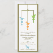 恐竜の移動式男の子のベビーシャワーの招待状 招待状 (正面)