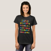 恐竜の種類 アルファベットABC Tシャツ (正面フル)