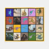 恐竜の種類 フリースブランケット (正面(横))