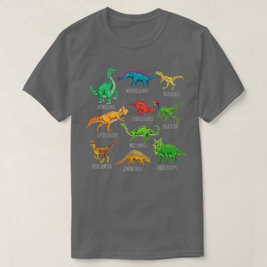 恐竜の種類Dino同定3 Tシャツ (デザイン正面)