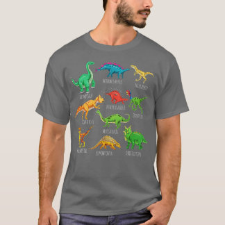 恐竜の種類Dino同定3 Tシャツ
