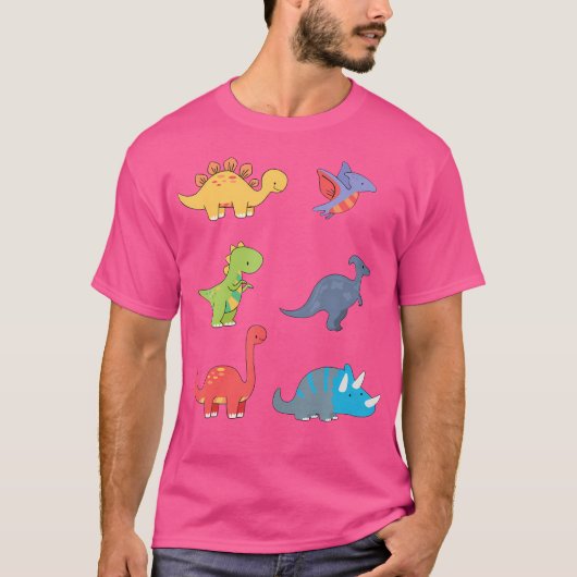 恐竜の種類Dino識別 – かわいい汗 Tシャツ (正面)
