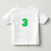恐竜の第三誕生日の男の子のシャツ トドラーTシャツ (裏面)