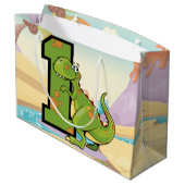 恐竜の第1誕生会のカスタム ラージペーパーバッグ (裏面アングル)