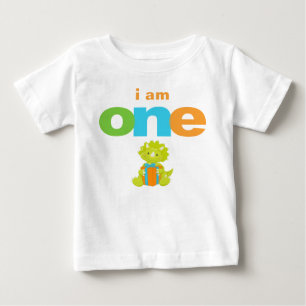 恐竜の第1誕生日のTシャツの幼児のベビーの子供 ベビーTシャツ