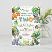 恐竜の第2の誕生日パーティの招待状 招待状 (スタンド正面)