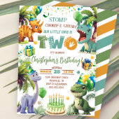恐竜の第2の誕生日パーティの招待状 招待状