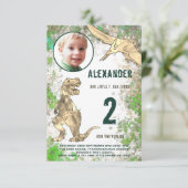 恐竜の第2の誕生日パーティー予算 招待状 (スタンド正面)