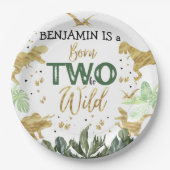 恐竜の第2の誕生日パーティー ペーパープレート (正面)