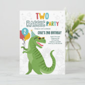 恐竜の第2の誕生日パーティーTレックス第2の誕生日 招待状 (スタンド正面)
