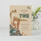 恐竜の第2の誕生日招待状 招待状 (スタンド正面)