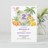 恐竜の第2の誕生日招待状 招待状 (スタンド正面)