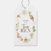 恐竜の第2バースデーパーティーのお気に入りラベル ギフトタグ (裏面)