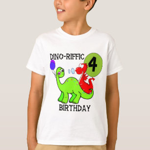 恐竜の第4誕生日のTシャツおよびギフト Tシャツ