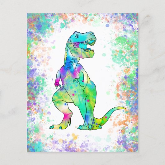 恐竜の第5誕生日カラフル写真予算 チラシ (裏面)