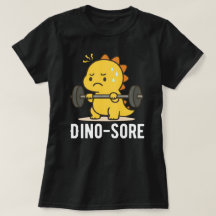 恐竜の筋肉痛 ジムでのトレーニングTシャツ 面白い