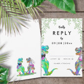 恐竜の結婚式招待状返信 出欠カード