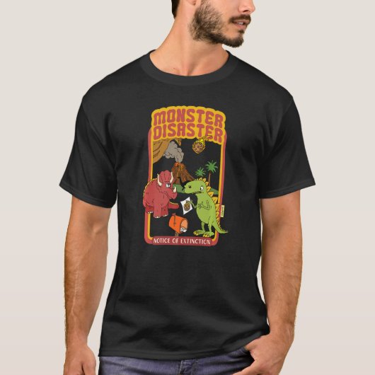 恐竜の絶滅の危機に係る怪物 Tシャツ (正面)