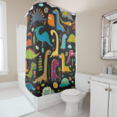 恐竜の継おもしろいぎ目のない型 シャワーカーテン (インサイチュ)