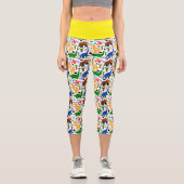 恐竜の継ぎ目のないパターン カプリレギンス (正面)