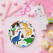 恐竜の継ぎ目のない模様 ペーパープレート (パーティー)