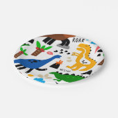 恐竜の継ぎ目のない模様 ペーパープレート (アングル)