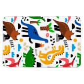 恐竜の継ぎ目のない模様 マグネット (横)