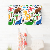 恐竜の継ぎ目のない模様 横断幕 (インサイチュ)