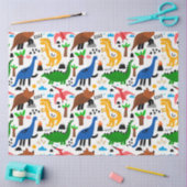 恐竜の継ぎ目のない模様 薄葉紙 (クラフト)