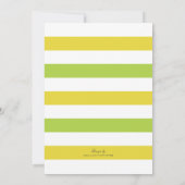 恐竜の緑のおもしろいシンプルかわいい子供たち1誕生日 招待状 (裏面)