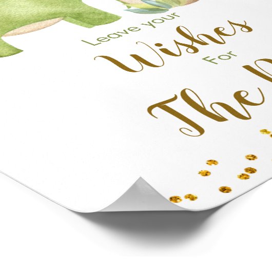 恐竜の緑のフローラがベビーサインを願う ポスター (角)