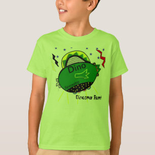 恐竜の緑の宇宙船Tシャツ Tシャツ