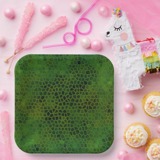 恐竜の緑の隠れ家 ペーパープレート (パーティー)